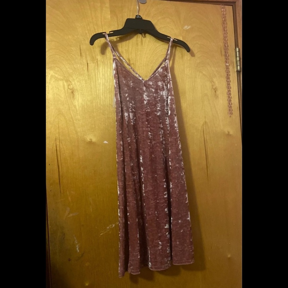 Pink velvet dress